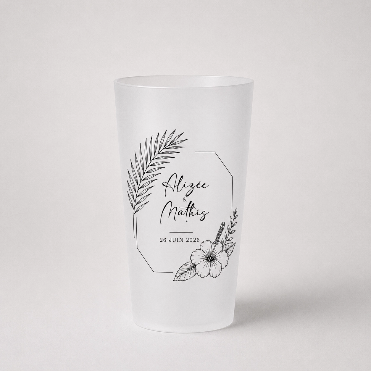 Gobelet de mariage tropical personnalisé et réutilisable – Trevia Lab