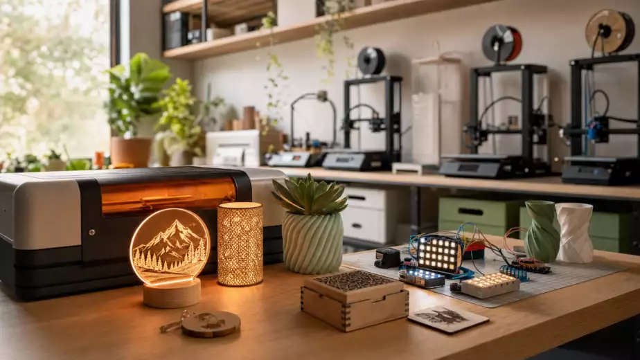 Gravure laser et impression 3D dans l'atelier Trevia Lab