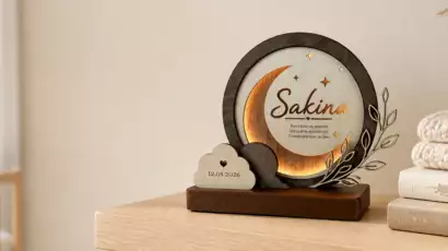 Veilleuse personnalisée en bois gravée au prénom, allumée – Trevia Lab
