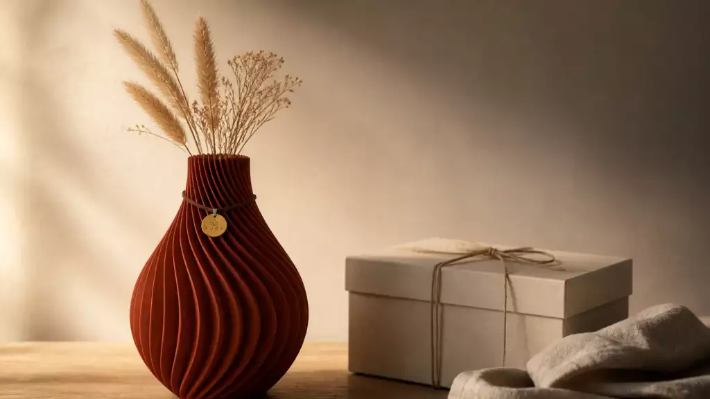 Vase AURA imprimé en 3D et coffret cadeau, cadeau CSE de fin d'année